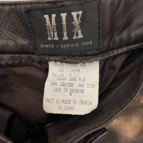 MIXβ VTG Lamb Brown 100% Leather Chocolate Pants Academia Preppy Size 5 - Picture 4 of 6
